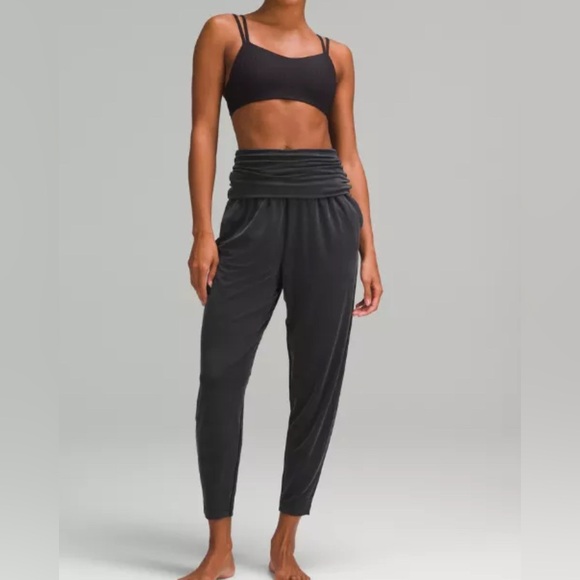 lululemon athletica Pants - Lululemon Cupro Foldover Yoga Pants, Size 4, NWOT, Flattering AND Comfortable!